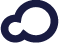Ein Logo bestehend aus zwei überlagernden Kreisen - einer kleiner, einer groß deren gemeinsamer Umfang blau umrahmt ist